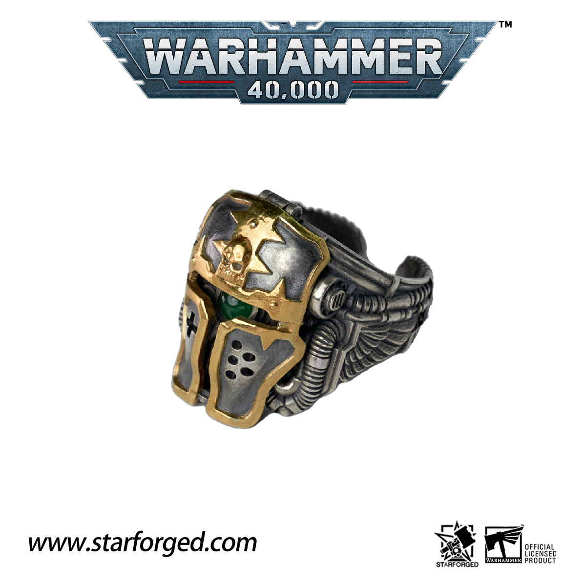 Gothic 316l Stainless Steel Warhammer 40,000 Space Marine Helmet Theme Ring  Gift