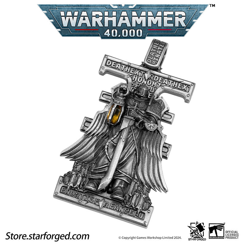 Starforged Warhammer 40K Stigmata of ShadowBreaker Men's Sterling Silver Pendant Necklace