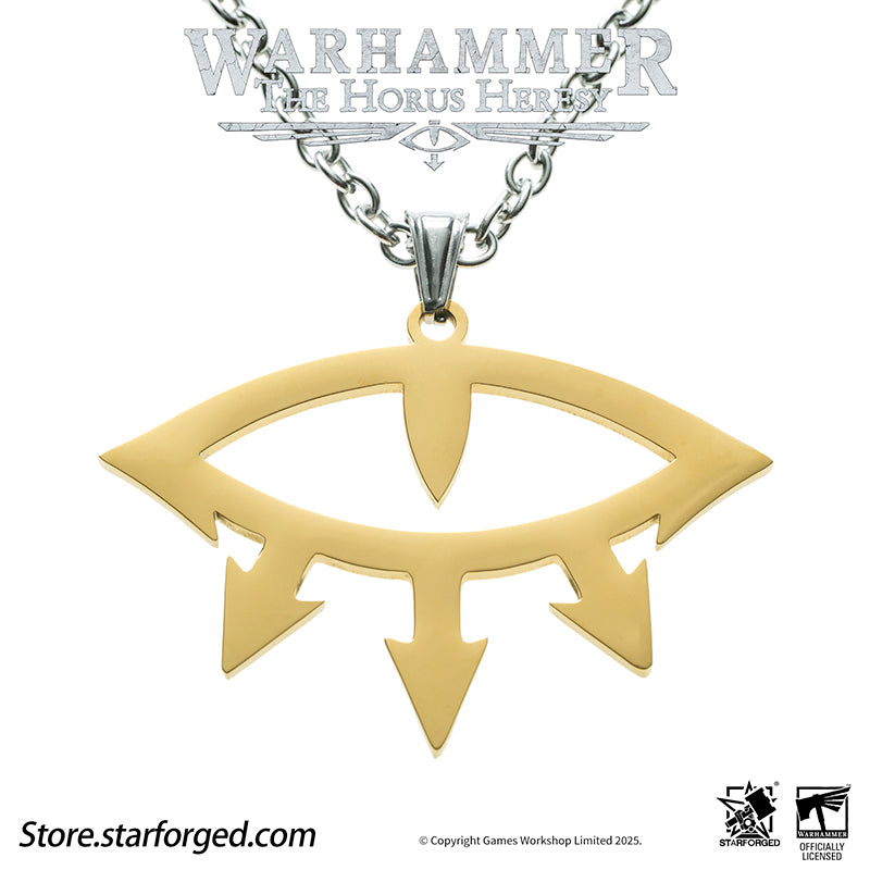 Starforged Warhammer 40K Luna Wolves  Black Legion Eye of Horus Necklace Pendant Men's Jewelry Accessories Birthday Gift The Luna Wolves, later known as the Sons of Horus, were the XVI Legion of the original Space Marine Legions. Their Primarch, Horus Lupercal, was once the most favored son of the Emperor, but he became the architect of the galaxy-shattering Horus Heresy—the first and greatest civil war in Imperial history. After Horus' defeat, the Legion was reborn under Ezekyle Abaddon as the Black Legion