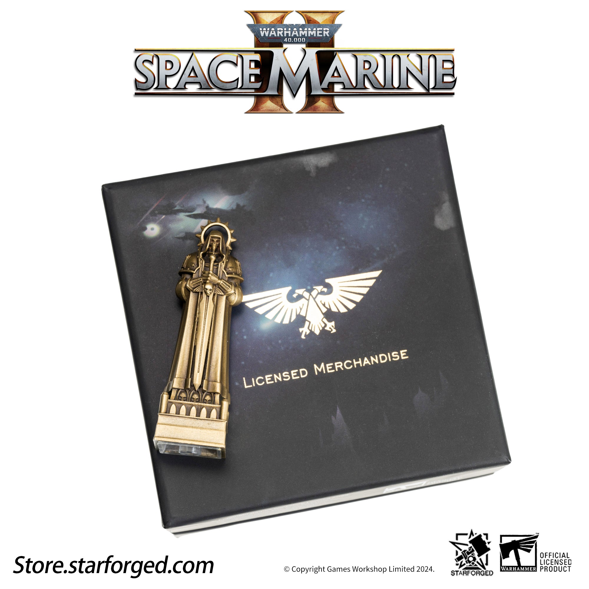 Starforged Imperial Inquisitor Statue Keycap Warhammer 40K Space Marine 2