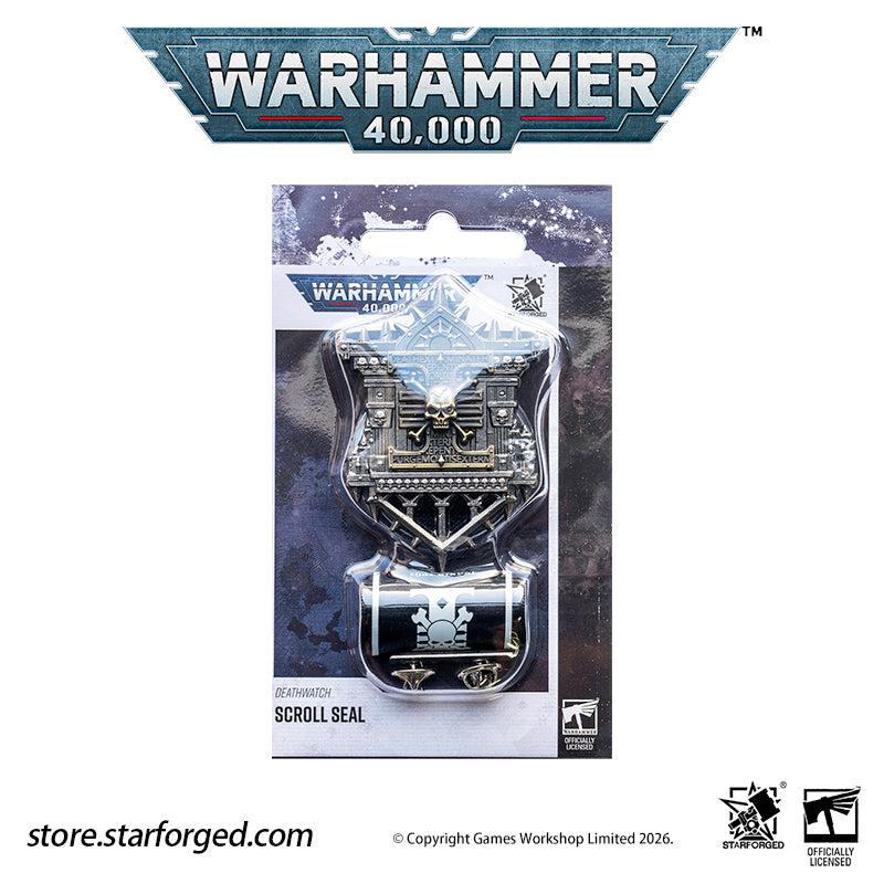 Starforged Warhammer 40K Space Marines Deathwatch Scroll Seal Pin Heavy Badge Warhammer Gifts The Deathwatch are an elite formation of exemplary warriors selected from the finest Space Marine Chapters. Each is a paragon of combat and an expert in defeating xenos plots to destroy the Imperium  Show your commitment to defeating the alien foes of the God Emperor with this DeathWatch Scroll Seal