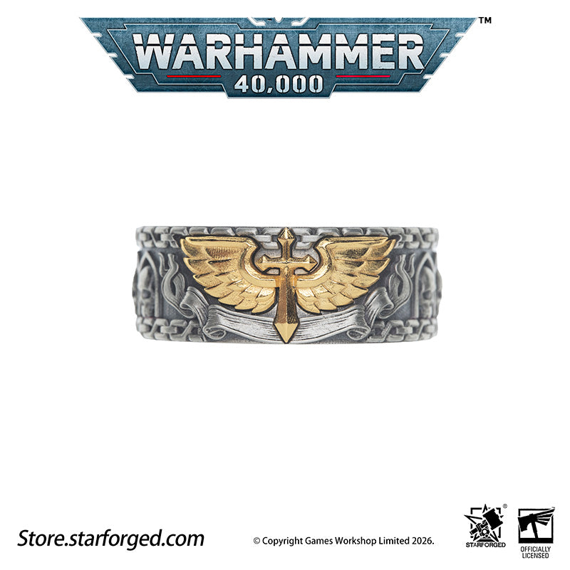 Starforged Warhammer 40K Dark Angels Space Marines Sons of Caliban Ring Accessories Game Merchandise Warhammer Gifts Fashion Accessories The Watchers in the Dark are a distinct race dwelling aboard the Rock, the Dark Angels mobile fortress-monastery.&nbsp; Small of stature and robed in long vestments, they possess an innate gift to ward off daemonic entities of Chaos, an affinity akin to the rare, enigmatic Untouchables who nullify surrounding warp energies.