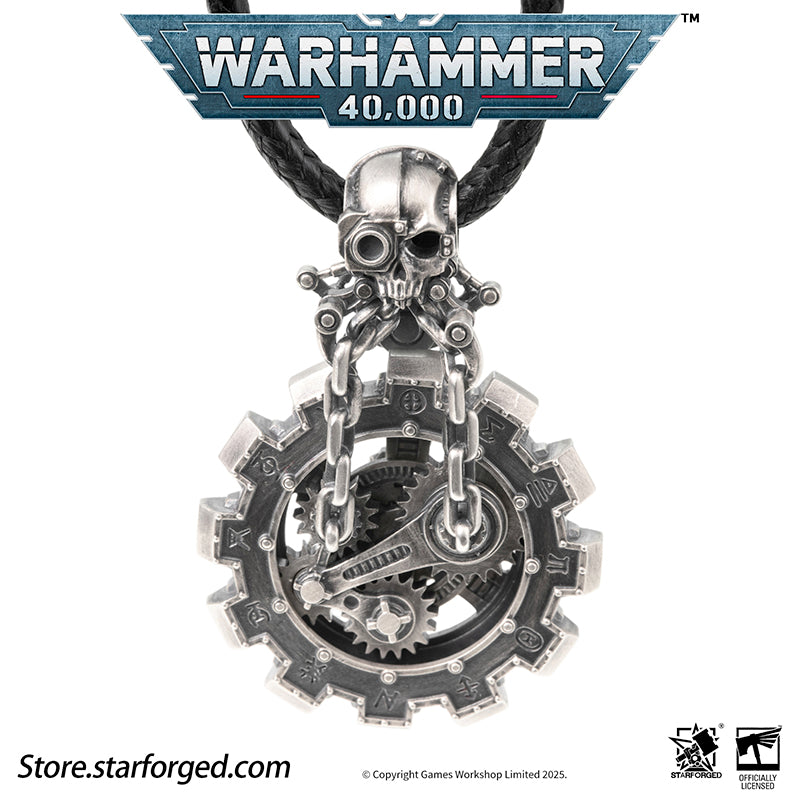 Starforged Warhammer 40K Adeptus Mechanicus Phylactery of the Pious Necklace Men's Jewelry Accessories In the Warhammer universe, the most skilled masters of machine spirit manipulation are the Adeptus Mechanicus, whose headquarters reside on Mars. This red world holds the technological and industrial lifeline of the human Imperium. In the dark, distant future, the vast majority of military and civilian products are manufactured under the supervision of the Tech-Priests of the Machine God.The members of the
