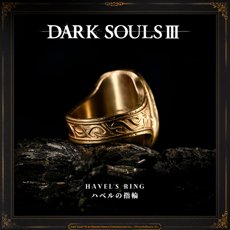 Starforged DARK SOULS III Havel's Ring Game Merchandise Ring Officially Authorized Havel's RingA ring for warriors keen on heavy acoutrements. Increases maximum equip load.This ring was named after Havel the Rock, the battlefield compatriot of Gwyn, the First Lord.The art of war has been a constant since ages past, and those who would follow in Havel's footsteps are no fewer now than in his own day.