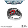 Starforged Seal of the Inquistor Warhammer 40K Men's Garnet Gemstone 925 Silver Ring