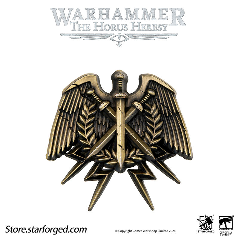 Starforged Warhammer Horus Heresy Burning  Galaxy Legion Insignia Pin Badge Brooch 30K Men's Jewelry