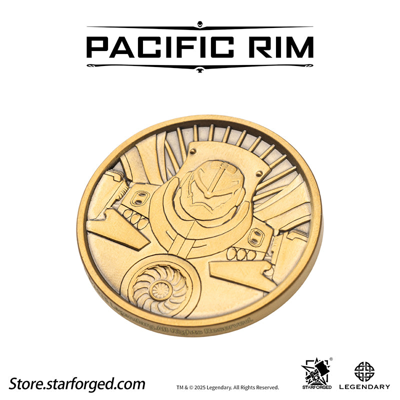Starforged Pacific Rim PPDC Mark-3 Ace Jaeger – Gipsy Danger Themed Commemorative Coin Gift Official License Gipsy Danger, a Mark-3 Jaeger from the film Pacific Rim, was constructed in Alaska and activated on July 10, 2017. Standing 79 meters tall and weighing 1,980 tons, it is equipped with the "Blue Spark" 4.1 processing unit and powered by an "Arc-9" nuclear vortex turbine.Its combat style is rooted in street fighting techniques, and it is armed with retractable Plasma Cannons on both arms. Designed for 
