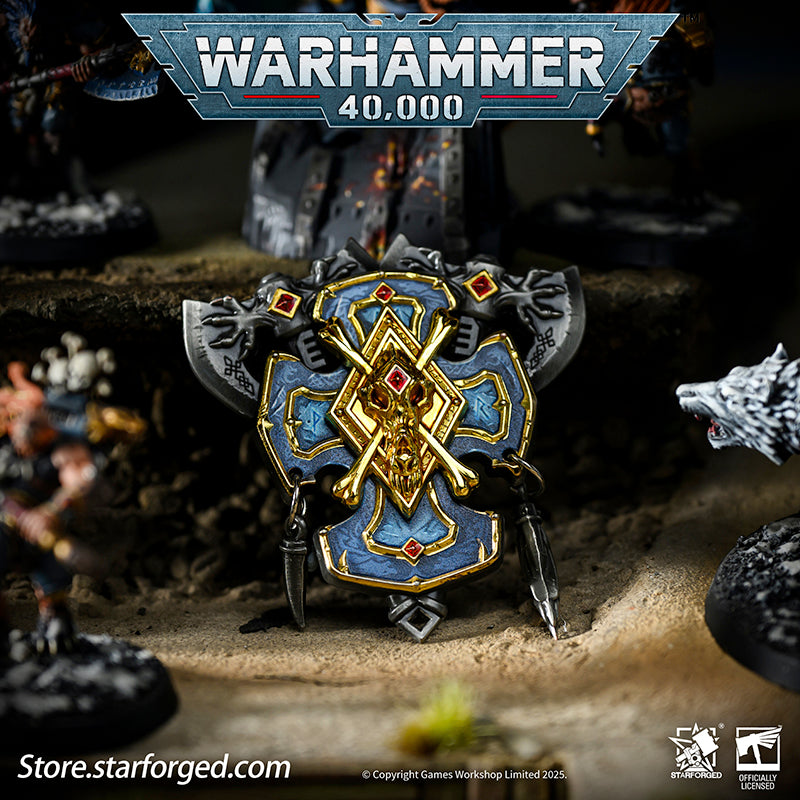 Starforged Warhammer 40K Space Wolves Honour Badge Of Great Wolves Seal Badge The Space Wolves - also known as the "Wolves of Russ", the "Rout", or the "Vlka Fenryka" in their native tongue - are the VI Legion, sired by the Primarch Leman Russ. During the Great Crusade, they served as the Emperor's executioners and scourge, striking terror into the hearts of His enemies.These "wolf-born" warriors are infamous across the Imperium for their savagery in battle and contempt for authority - including the Codex A