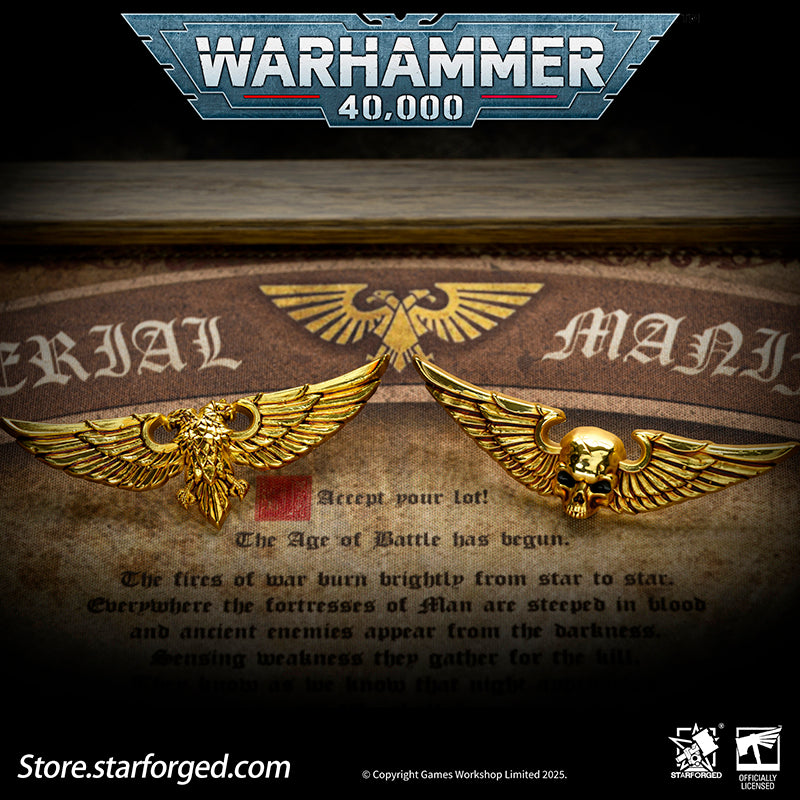 In the war-torn galaxy, the Aquila and the Imperial Skull are symbols every citizen of the Imperium knows well.

It is said that the twin heads of the Aquila represent Terra and Mars, while one eye gazes into the future and the other looks upon the past. The Imperium wages an eternal war for survival across the stars, and for humanity, the Aquila stands as the last beacon of hope in the darkness. The rule of Terra is not kind, and the Imperial regime is far from benevolent—yet only beneath the golden wings 
