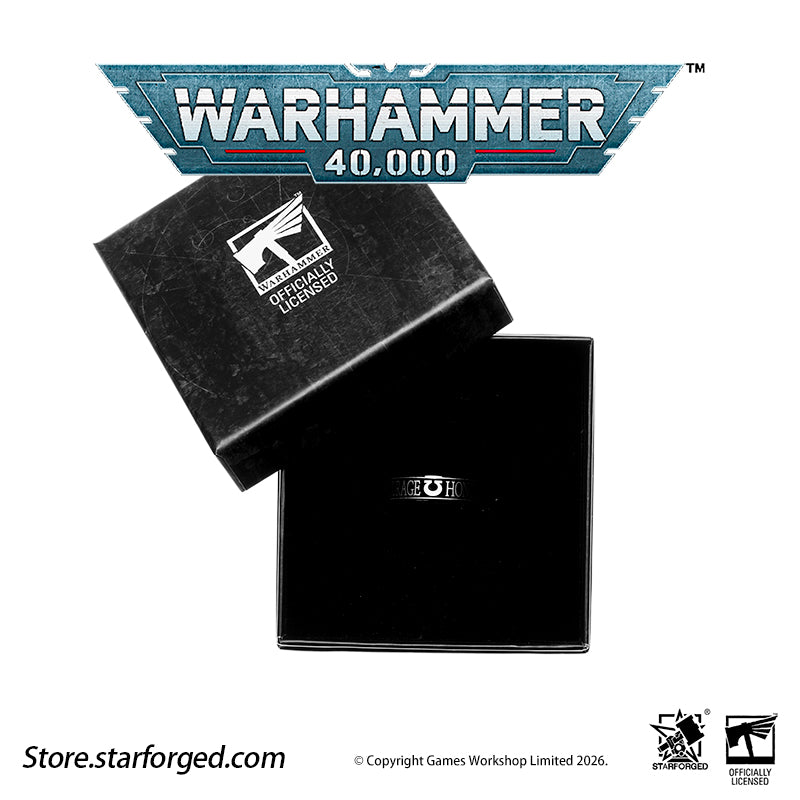 Starforged Warhammer 40K Orks & Fenrisian wolves Leagues of Votann Steel Men's Ring