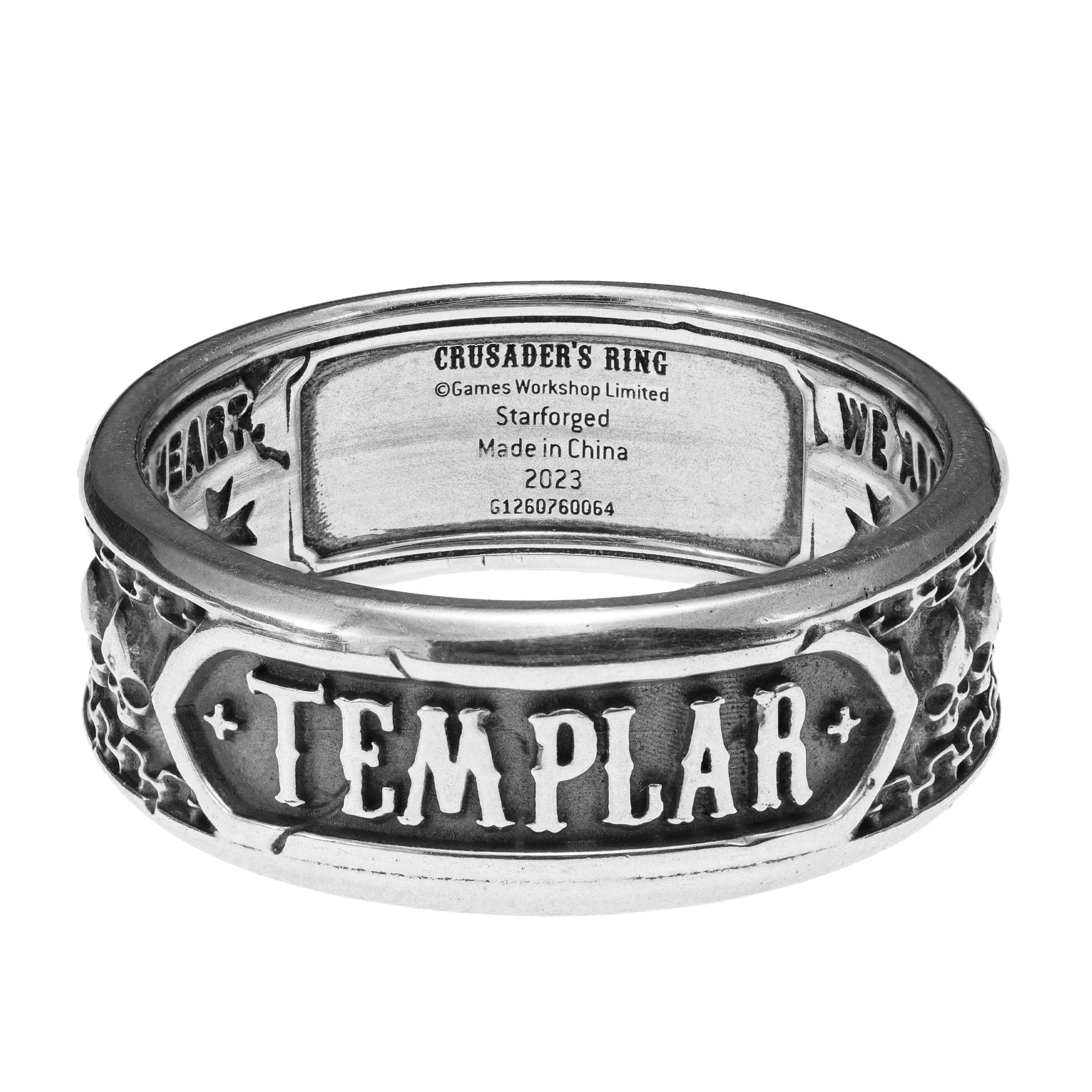 Black Templar Warhammer Ring of Crusader Vows Silver Empire Champion Ring Starforged