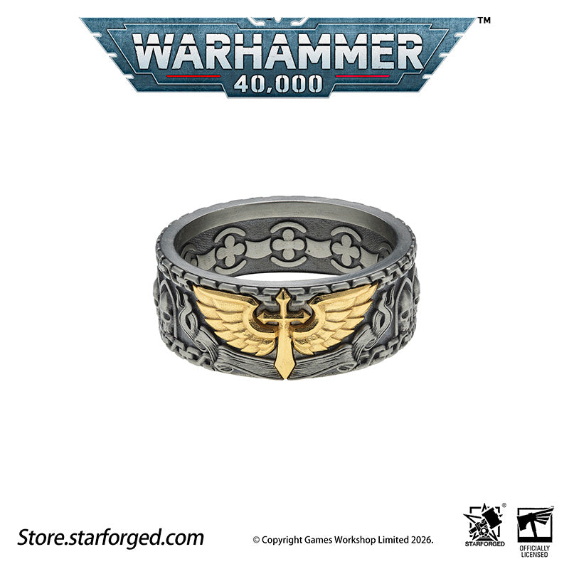 Starforged Warhammer 40K Dark Angels Space Marines Sons of Caliban Ring Accessories Game Merchandise Warhammer Gifts Fashion Accessories The Watchers in the Dark are a distinct race dwelling aboard the Rock, the Dark Angels mobile fortress-monastery.&nbsp; Small of stature and robed in long vestments, they possess an innate gift to ward off daemonic entities of Chaos, an affinity akin to the rare, enigmatic Untouchables who nullify surrounding warp energies.