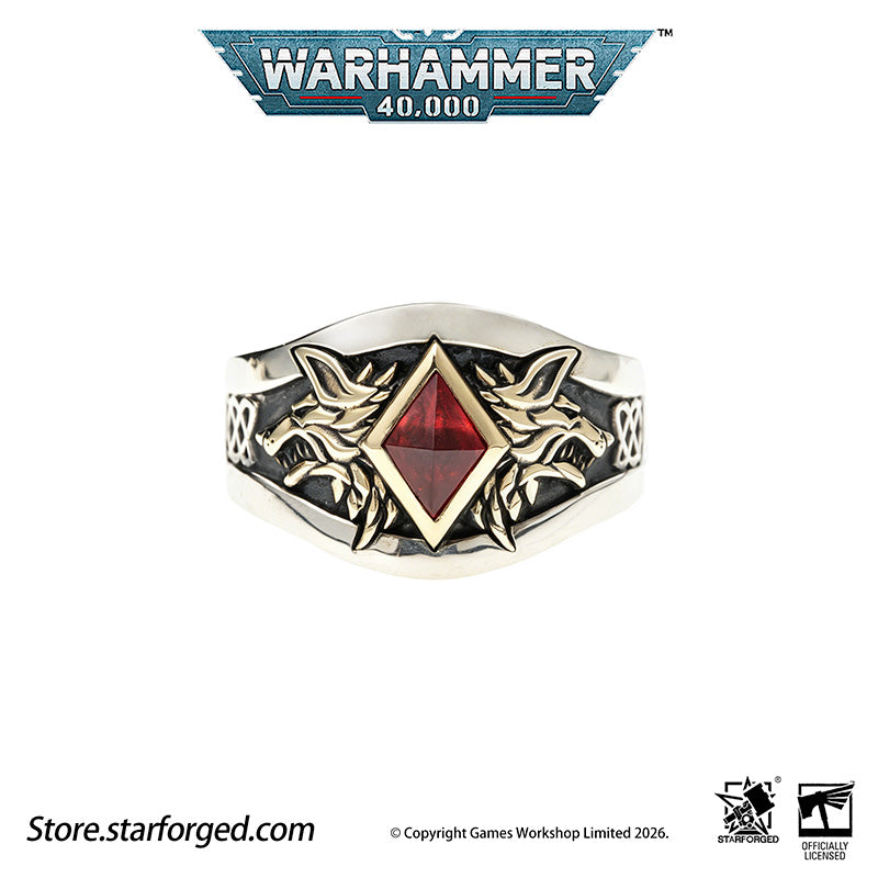 Warhammer 40K Space Wolves Ring of Leman Russ Wolf King Memorial Ring Starforged