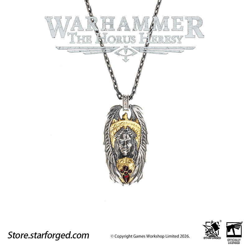 Starforged Warhammer 30K The Horus Heresy Blood Angels Sanguinius Commemorative Pendant Silver Necklace Men's Fashion Jewelry