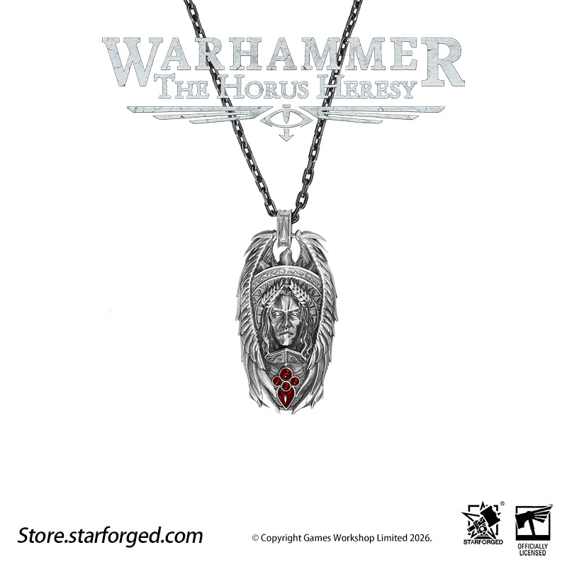 Starforged Warhammer 30K The Horus Heresy Blood Angels Sanguinius Commemorative Pendant Silver Necklace Men's Fashion Jewelry