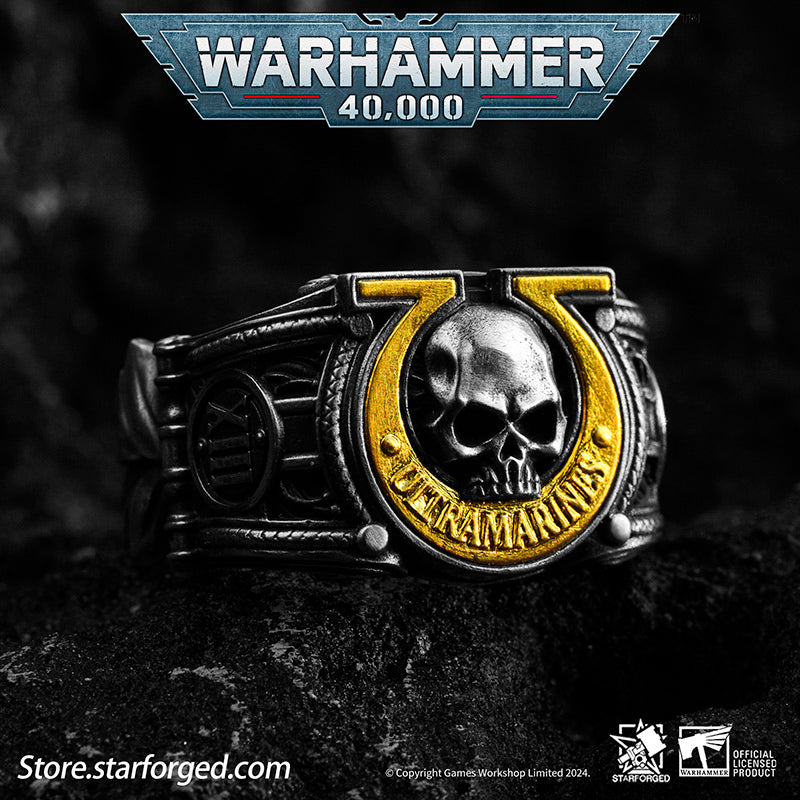 Starforged Warhammer 40K Sigil Ring of Ultramar & Ultramarines Space Marine Legion Men's Ring