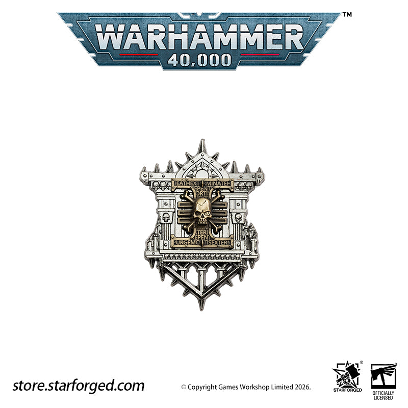 Starforged Warhammer 40K Space Marines Deathwatch Scroll Seal Pin Heavy Badge Warhammer Gifts The Deathwatch are an elite formation of exemplary warriors selected from the finest Space Marine Chapters. Each is a paragon of combat and an expert in defeating xenos plots to destroy the Imperium  Show your commitment to defeating the alien foes of the God Emperor with this DeathWatch Scroll Seal