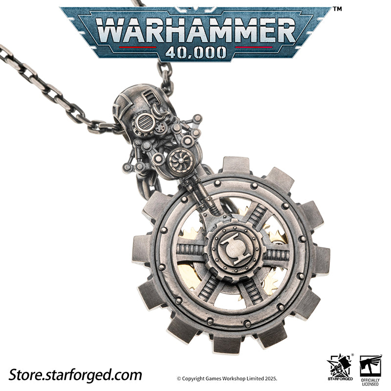 Starforged Warhammer 40K Adeptus Mechanicus Phylactery of the Pious Necklace Men's Jewelry Accessories In the Warhammer universe, the most skilled masters of machine spirit manipulation are the Adeptus Mechanicus, whose headquarters reside on Mars. This red world holds the technological and industrial lifeline of the human Imperium. In the dark, distant future, the vast majority of military and civilian products are manufactured under the supervision of the Tech-Priests of the Machine God.The members of the