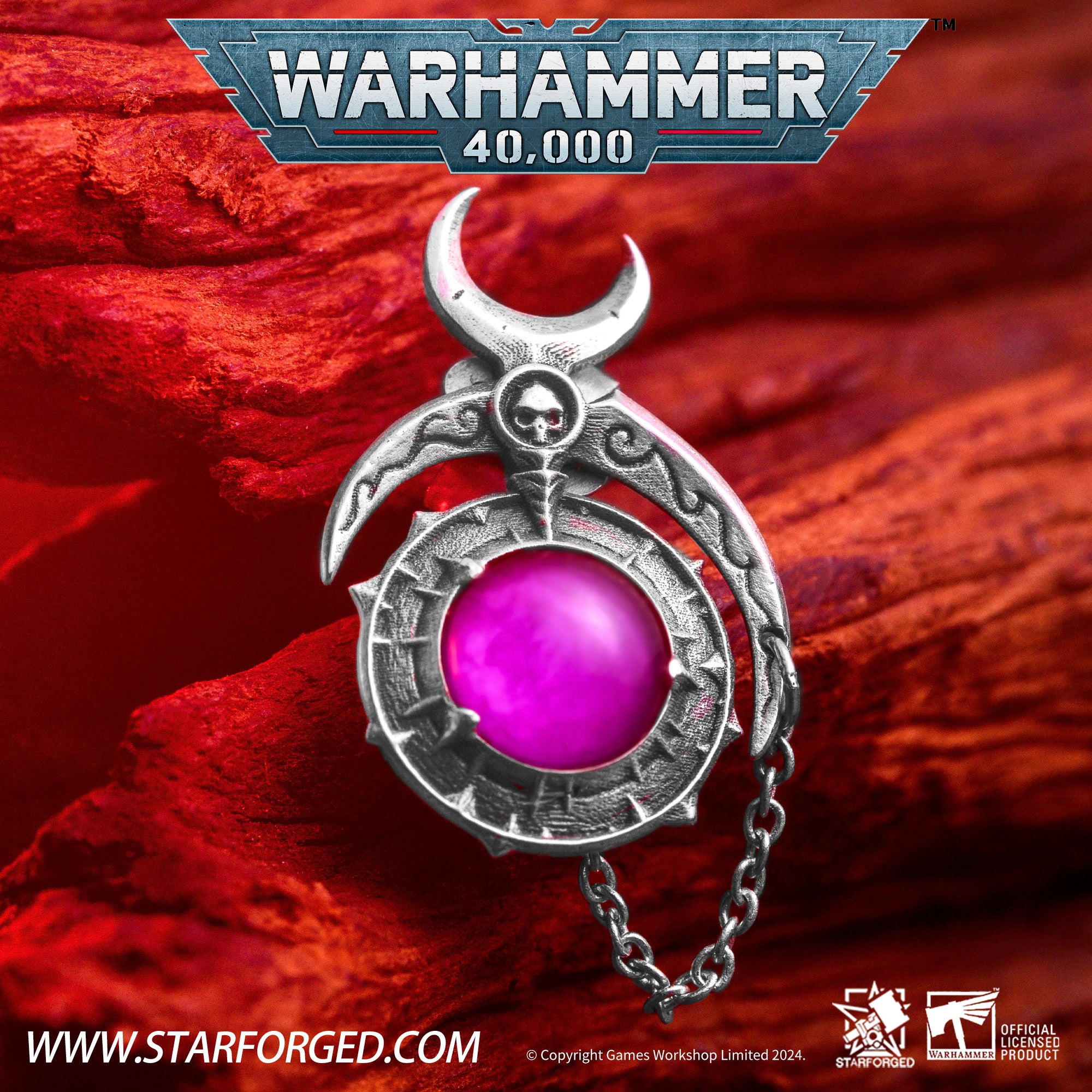 Starforged Warhammer 40K Fane of Slaanesh Earring Chaos Space Marine Men‘s Jewelry Accessories