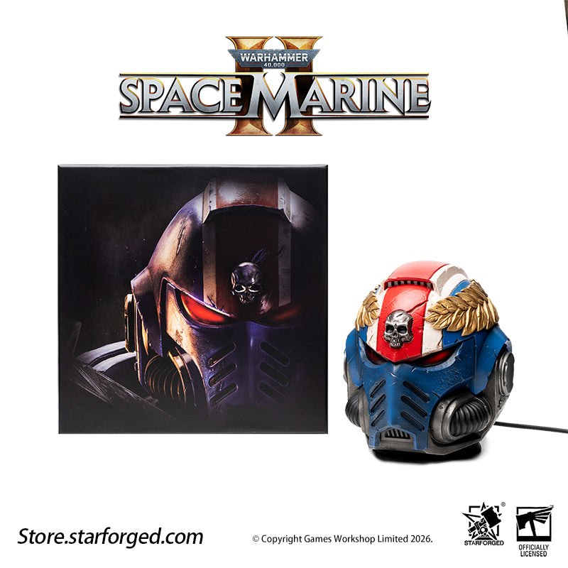 Warhammer 40,000: Space Marines Ultramarine Titus's Helmet Night Light Lamp Preorder
