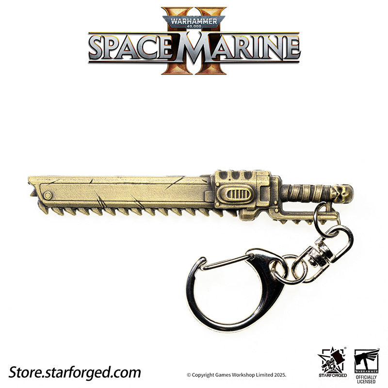 Starforged Warhammer 40K Space Marine II Gift Set Ultramarine Keychain & Water Bottle Brooch Set