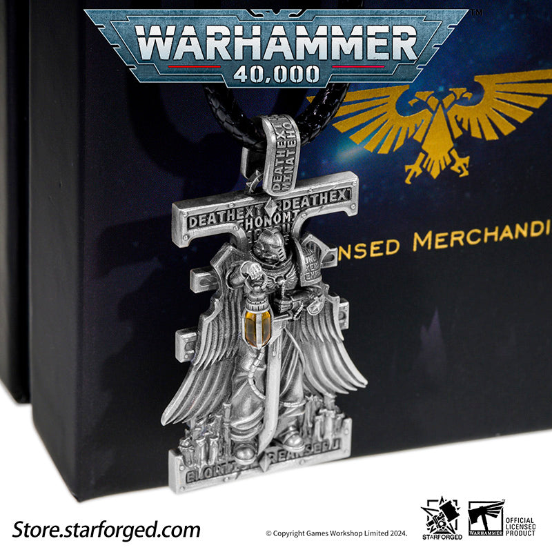 Starforged Warhammer 40K Stigmata of ShadowBreaker Men's Sterling Silver Pendant Necklace