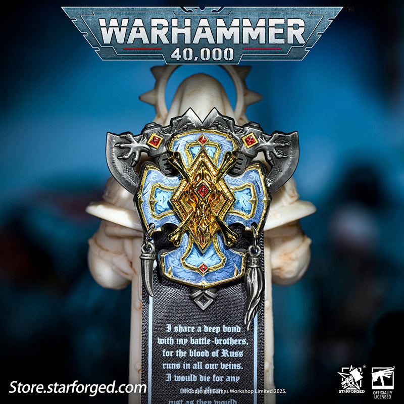 Starforged Warhammer 40K Space Wolves Honour Badge Of Great Wolves Seal Badge The Space Wolves - also known as the "Wolves of Russ", the "Rout", or the "Vlka Fenryka" in their native tongue - are the VI Legion, sired by the Primarch Leman Russ. During the Great Crusade, they served as the Emperor's executioners and scourge, striking terror into the hearts of His enemies.These "wolf-born" warriors are infamous across the Imperium for their savagery in battle and contempt for authority - including the Codex A