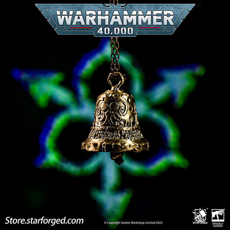 Starforged Warhammer 40K Plague Bell of Nurgle Chaos Warriors Copper Pendant Other Nurgle is the God of Primordial Momentum, possessing infinite energy and an abiding love for all life. To Him, every manifestation of existence is sacred - from the wailing of infants to the ravages of plague bacteria.  His faithful behold continent-spanning pestilences with reverent awe, rejoicing at each agonized moan of suffering as testament to their master's boundless power. They watch these cycles of disease and ruin, t