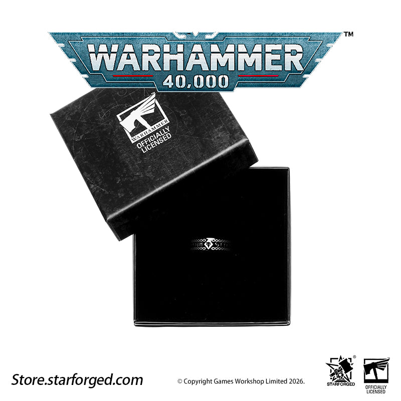 Starforged Warhammer 40K Orks & Fenrisian wolves Leagues of Votann Steel Men's Ring