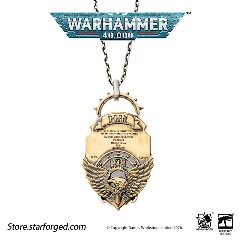Warhammer 40K Imperial Fists Hammer of Phalanx Pendant Rogal Dorn Necklace Starforged