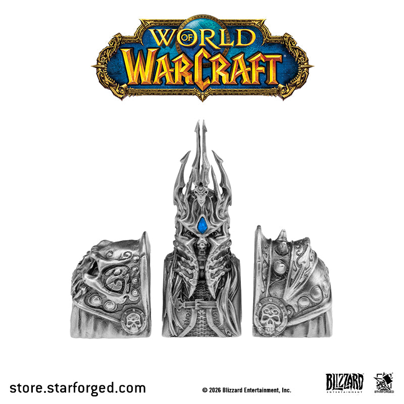 Starforged World of Warcraft Lich King Metal Keycap Men's Fashion Accessories Officially Authorized Deconstruct the Crown. Place its power at your fingertips.  Atop Icecrown, a new sovereign is crowned.  “Power is not eternal, my child.”  To don the Helm of Domination may demand a terrible price.  But to wield its power at your fingertips,  all it takes is a single strike.  “Now, we are one.”