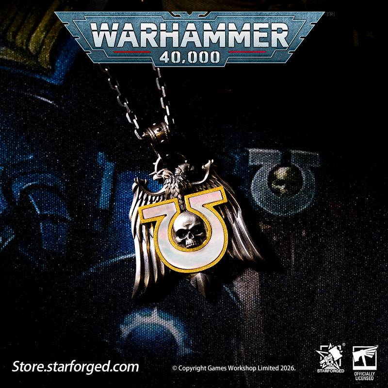 Starforged Warhammer 40K Space Marines Ultramarines Chapter Armourial Pendant | Sterling Silver | Warhammer Gifts The Ultramarines are the XIII Legion of the Space Marines forged during the Great Crusade. Be it the Age of the Emperor Great Crusade or the grim dark of the 41st Millennium, mortal folk draw profound comfort at the sight of their sigil hollow U crest riding to their salvation.
