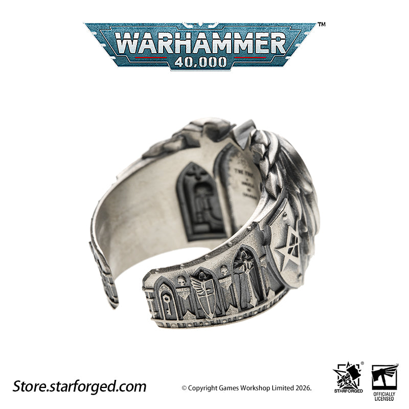 Starforged Warhammer 40K Dark Angel Ring Mark of HexagramMaton Lion King Men‘s ’Ring