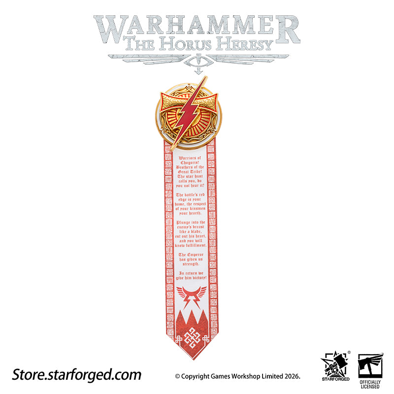 Starforged Warhammer 30K Space Marines White Scar Scroll Pin Heavy Badge Men's Fashion Jewelry Pin Badge The White Scars (known to themselves as the Ordu of Jaghatai), originally known as the Star Hunters were the V Legion of the original twenty Space Marine Legions of the First Founding. Their Primarch is Jaghatai Khan. During the Horus Heresy the White Scars remained loyal to the Emperor, after which they reorganised and split into Chapters. Drawing on the tribal savagery of their homeworld, the White Sca