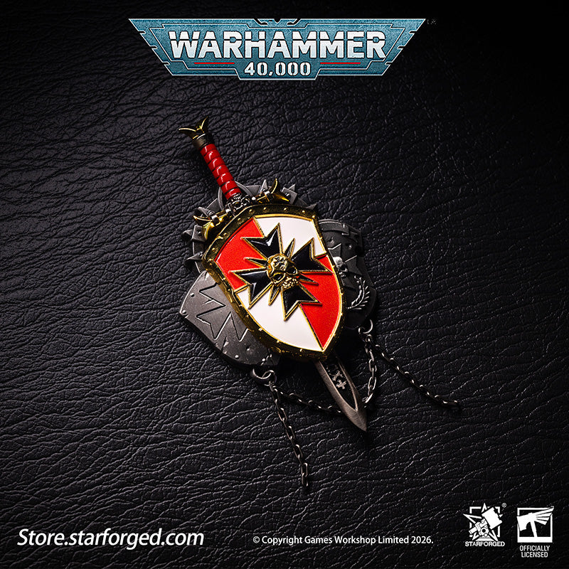 Starforged Black Templars Sword Brethren Crusade Shield Warhammer 40K Brooch Pin Badge