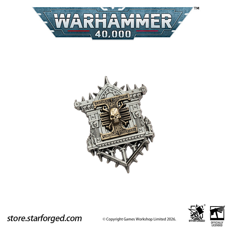 Starforged Warhammer 40K Space Marines Deathwatch Scroll Seal Pin Heavy Badge Warhammer Gifts The Deathwatch are an elite formation of exemplary warriors selected from the finest Space Marine Chapters. Each is a paragon of combat and an expert in defeating xenos plots to destroy the Imperium  Show your commitment to defeating the alien foes of the God Emperor with this DeathWatch Scroll Seal