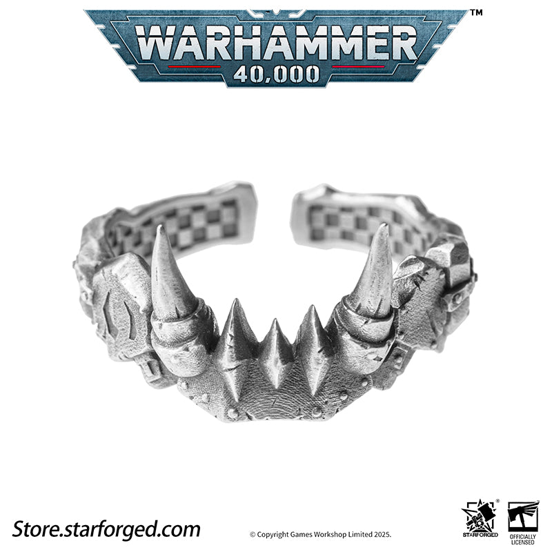 Starforged Warhammer 40K The couple ring of Gork and Mork Greenskins Orkz Sliver Rings Accessories Jewelry