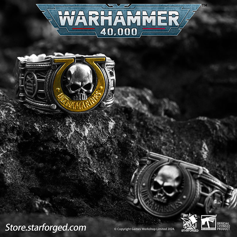 Starforged Warhammer 40K Sigil Ring of Ultramar & Ultramarines Space Marine Legion Men's Ring