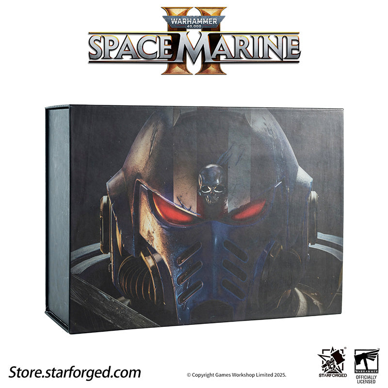 Starforged Warhammer 40K Space Marine II Gift Set Ultramarine Keychain & Water Bottle Brooch Set