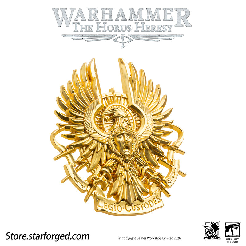 Starforged Warhammer 30K Legio Custodes Guilded Armourial Pin Badge Men's Fashion Jewelry In the ten millennia preceding the Indomitus Crusade, the Custodes rarely left the palace they had sworn to guard in organized formations. Yet after the opening of the Great Rift, the Golden Host once again marched to the most critical battlefields across the galaxy. When they deploy, the Ten Thousand become the manifested glory of Terra, extending the Emperor's will as His own hands.The Custodes decide who may enter t