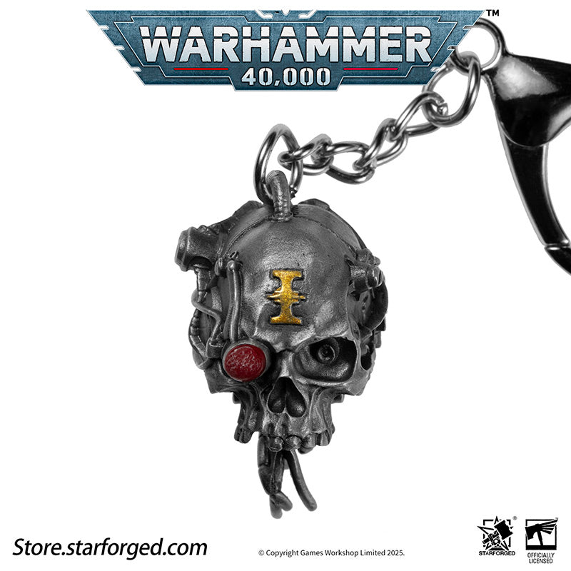 Starforged Warhammer 40K Adeptus Mechanicus Servo-Skull Keychain Men's Jewelry Accessories The skull symbolizes not only sacrifice but also the purity of humanity. The flesh of traitors, heretics, and xenos often deviates greatly from that of true humans, with one of the most distinct variations lying in their skulls.It is for this reason that the skull serves as an emblem of human purity and the sacrifices made to defend it. Throughout the Imperium—from the Walls of Martyrs to skull insignias—it reminds al