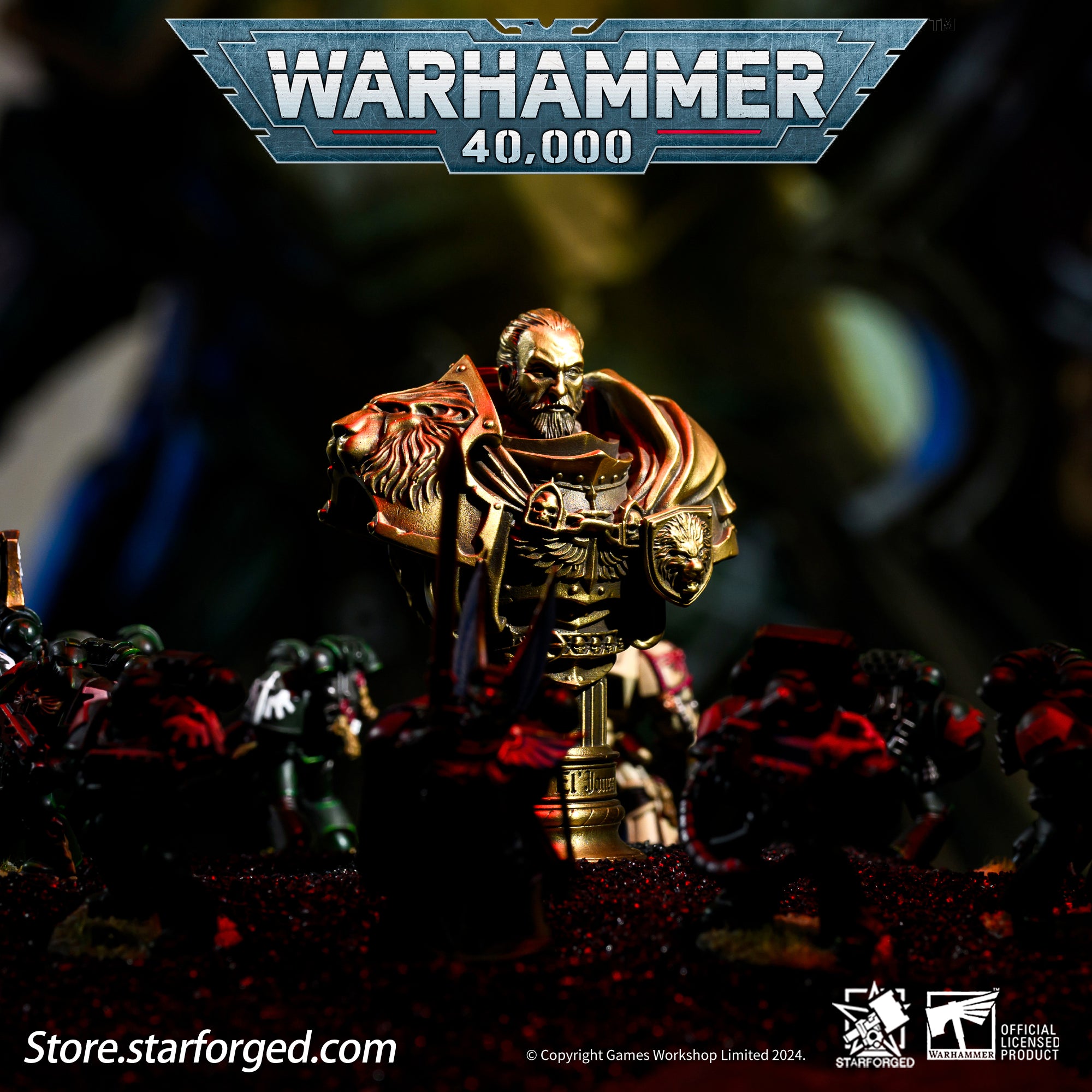 Starforged Warhammer 40K Dark Angel  Lion El'Jonson Bronze Bust Seal Wax  & Coin Set Other