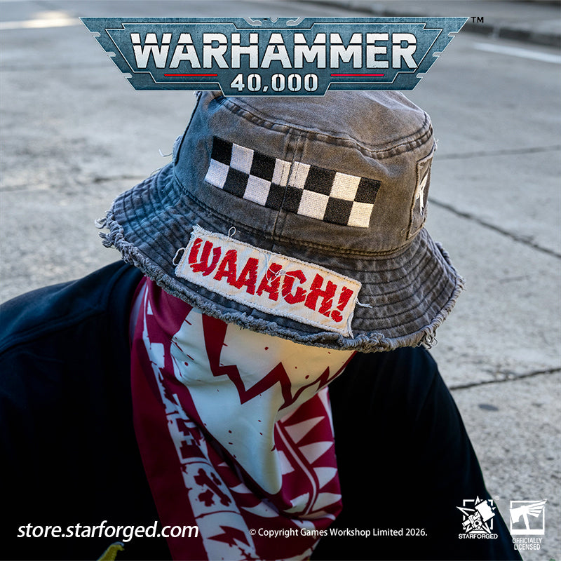 Starforged Warhammer 40K Orks Counsill of Clan-Bosses Set Men's Fashion Accessories Warhammer Merchandise Gifts Orks Counsill of Clan-Bosses Bandana  Only the toughest Orks earn a place on the Counsill of Clan-Bosses. This bandana is the perfect accessory for any aspiring Warboss wanting to get involved in the next Waaagh!.  Orks Counsill of Clan-Bosses Canvas Belt  Buckle up with a belt worthy of the biggest and meanest Warboss, complete with Ork glyphs along the strap - a great addition to any Ork fan’s a