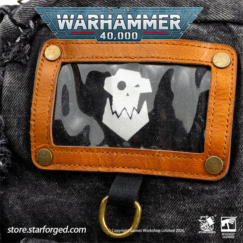 STARFORGED Warhammer 40K Orks Cunningly Brutal Messenger Bag | Orkz Series | Warhammer Gifts WE'RE ABOUT TO START A GROT REBELLION!!!  Orks, also known as Greenskins, are a sentient species in the Warhammer 40K universe. Combining plant-like photosynthetic skin with animalistic behavior, they reproduce asexually through spores. Their genetic code comes preloaded with engineering and technological knowledge, allowing them to construct bizarre war machines and unleash devastating psychic attacks.  