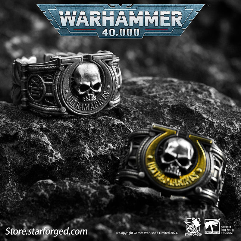 Starforged Warhammer 40K Sigil Ring of Ultramar & Ultramarines Space Marine Legion Men's Ring