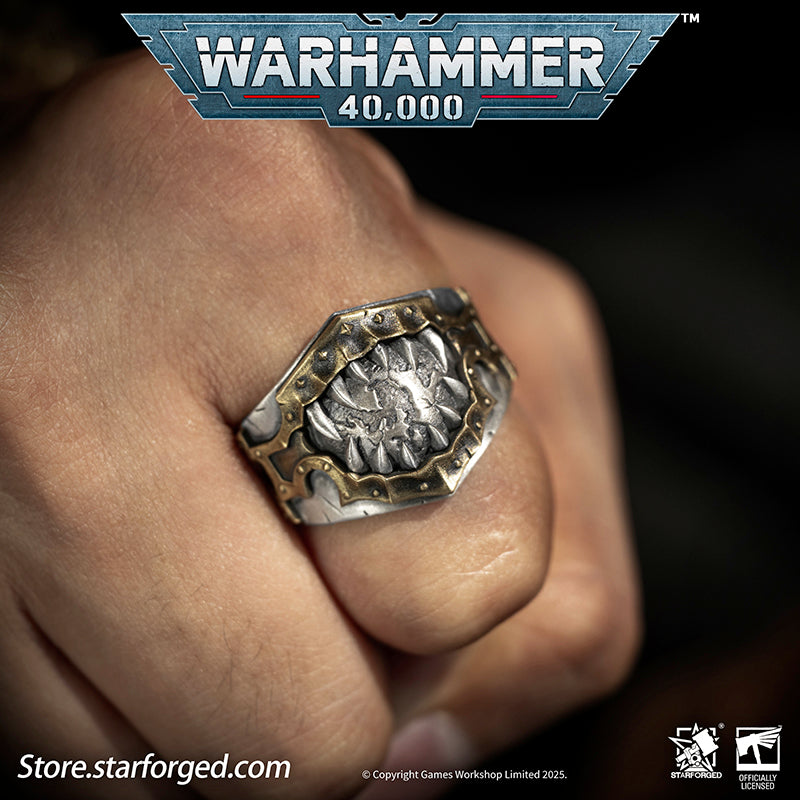 Starforged Warhammer 40K Chaos Space Marines World Eaters Berzerkers'Sigil Ring Silver Ring Men's Jewelry Accessories A millennium ago, when the Legiones Astartes were engulfed in bloody warfare, the sons of the Primarch Angron were already infamous for their brutality, a fate sealed after the implantation of the Butcher's Nails. The noble warriors descended into relentless killers! Today, whenever the chosen of Khorne carve a gory path from the Eye of Terror, the entire galaxy trembles.They are the World E