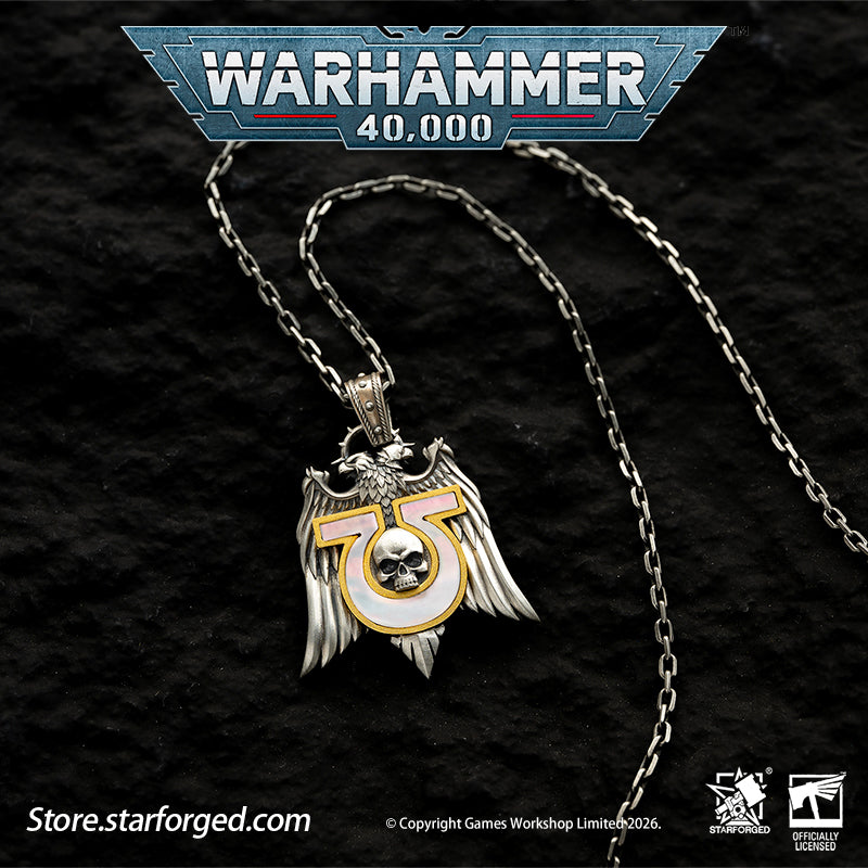 Starforged Warhammer 40K Space Marines Ultramarines Chapter Armourial Pendant | Sterling Silver | Warhammer Gifts The Ultramarines are the XIII Legion of the Space Marines forged during the Great Crusade. Be it the Age of the Emperor Great Crusade or the grim dark of the 41st Millennium, mortal folk draw profound comfort at the sight of their sigil hollow U crest riding to their salvation.