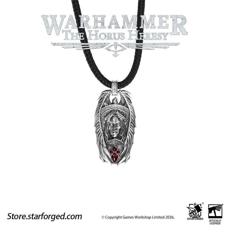 Starforged Warhammer 30K The Horus Heresy Blood Angels Sanguinius Commemorative Pendant Silver Necklace Men's Fashion Jewelry