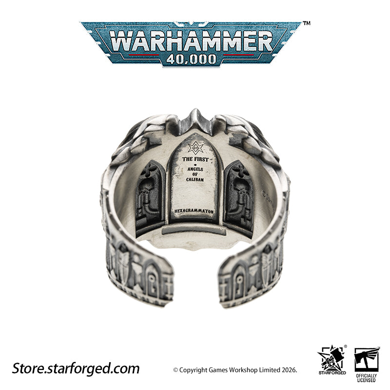 Starforged Warhammer 40K Dark Angel Ring Mark of HexagramMaton Lion King Men‘s ’Ring