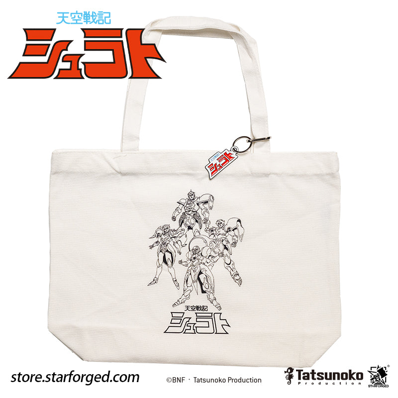 Starforged TenKuu Senki Shurato Hachibushu Canvas Tote Offical Licensed Anime Collectible Gift As the familiar melody of Tenkūkai begins to play, the unforgettable transformation chant—“Imolasa!”—instantly takes us back to a celestial realm where gods clash and mystical armor gleams.